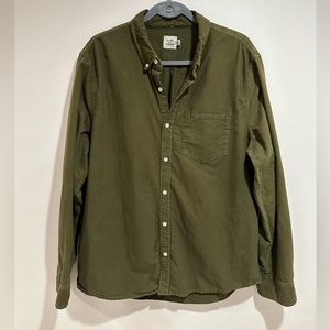 Men’s Huckberry Flint and Tinder Architect Shirt in Olive — Size XL